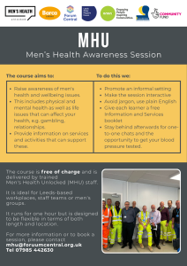 Mens Health Unlocked Health Awareness Session3