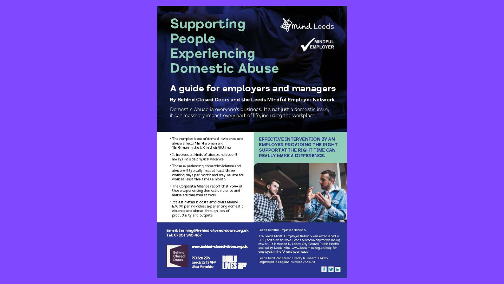 Mindful Employer Leeds produces new resource on domestic violence with