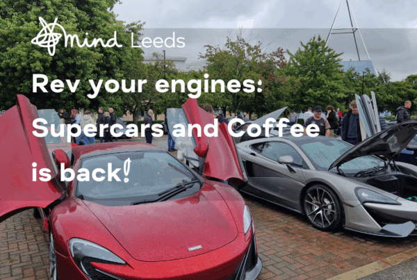 two supercars, one red and one silver, feature with text over the top reading 'Rev your engines: Supercars and Coffee is back!'